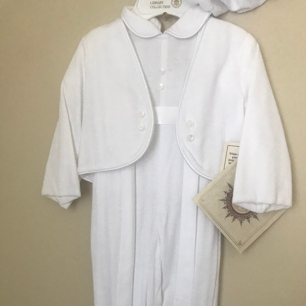 Little Things Mean a Lot Christening Baptism Outfit with Beret NEW w TAGS